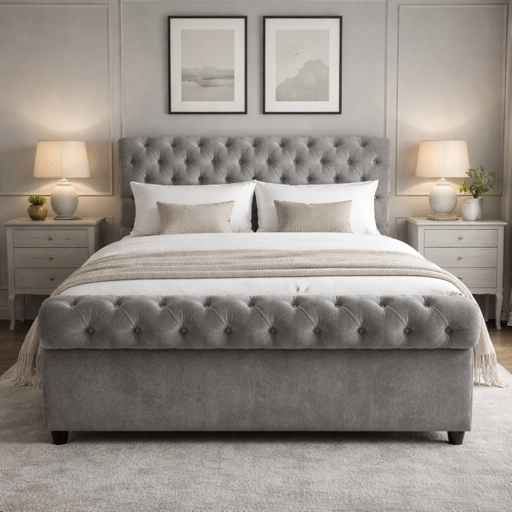 Bradley Sleigh Chesterfield Ottoman Storage Bed